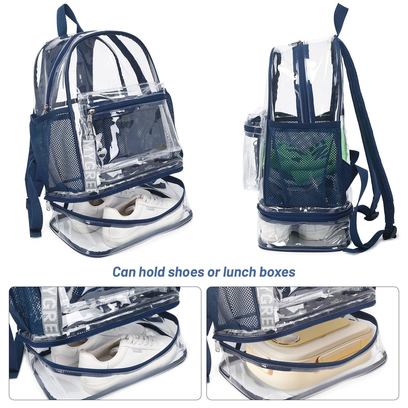 mygreen Clear Backpack with Bottom Compartment for Lunch Box